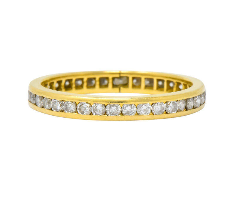 Contemporary 0.75 CTW Diamond 14 Karat Gold Eternity Band Stack Ring Wilson's Antique & Estate Jewelry