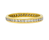 Contemporary 0.75 CTW Diamond 14 Karat Gold Eternity Band Stack Ring Wilson's Antique & Estate Jewelry