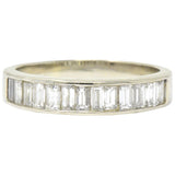 Contemporary 1.00 CTW Diamond 14 Karat White Gold Channel Band Ring Wilson's Estate Jewelry