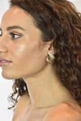 Contemporary 1.00 CTW Diamond 18 Karat Gold Earrings - Wilson's Estate Jewelry
