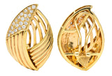 Contemporary 1.00 CTW Diamond 18 Karat Gold Earrings - Wilson's Estate Jewelry