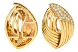 Contemporary 1.00 CTW Diamond 18 Karat Gold Earrings - Wilson's Estate Jewelry