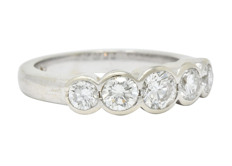 Contemporary 1.15 CTW Diamond 14 Karat White Gold Stackable Ring - Wilson's Estate Jewelry
