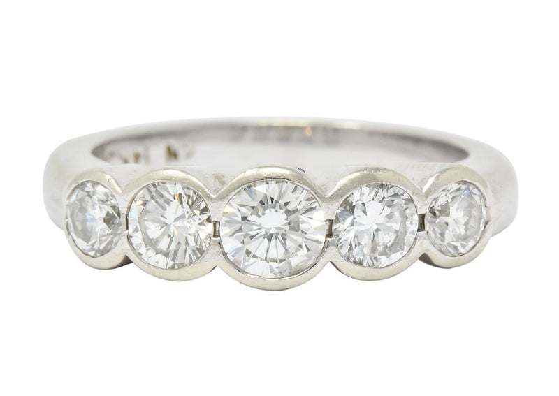 Contemporary 1.15 CTW Diamond 14 Karat White Gold Stackable Ring - Wilson's Estate Jewelry