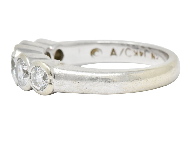 Contemporary 1.15 CTW Diamond 14 Karat White Gold Stackable Ring - Wilson's Estate Jewelry
