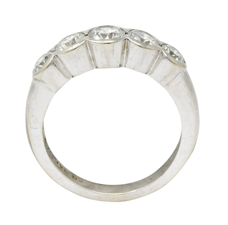 Contemporary 1.15 CTW Diamond 14 Karat White Gold Stackable Ring - Wilson's Estate Jewelry