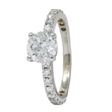 Contemporary 1.44 CTW Diamond 14 Karat White Gold Engagement Ring GIA - Wilson's Estate Jewelry