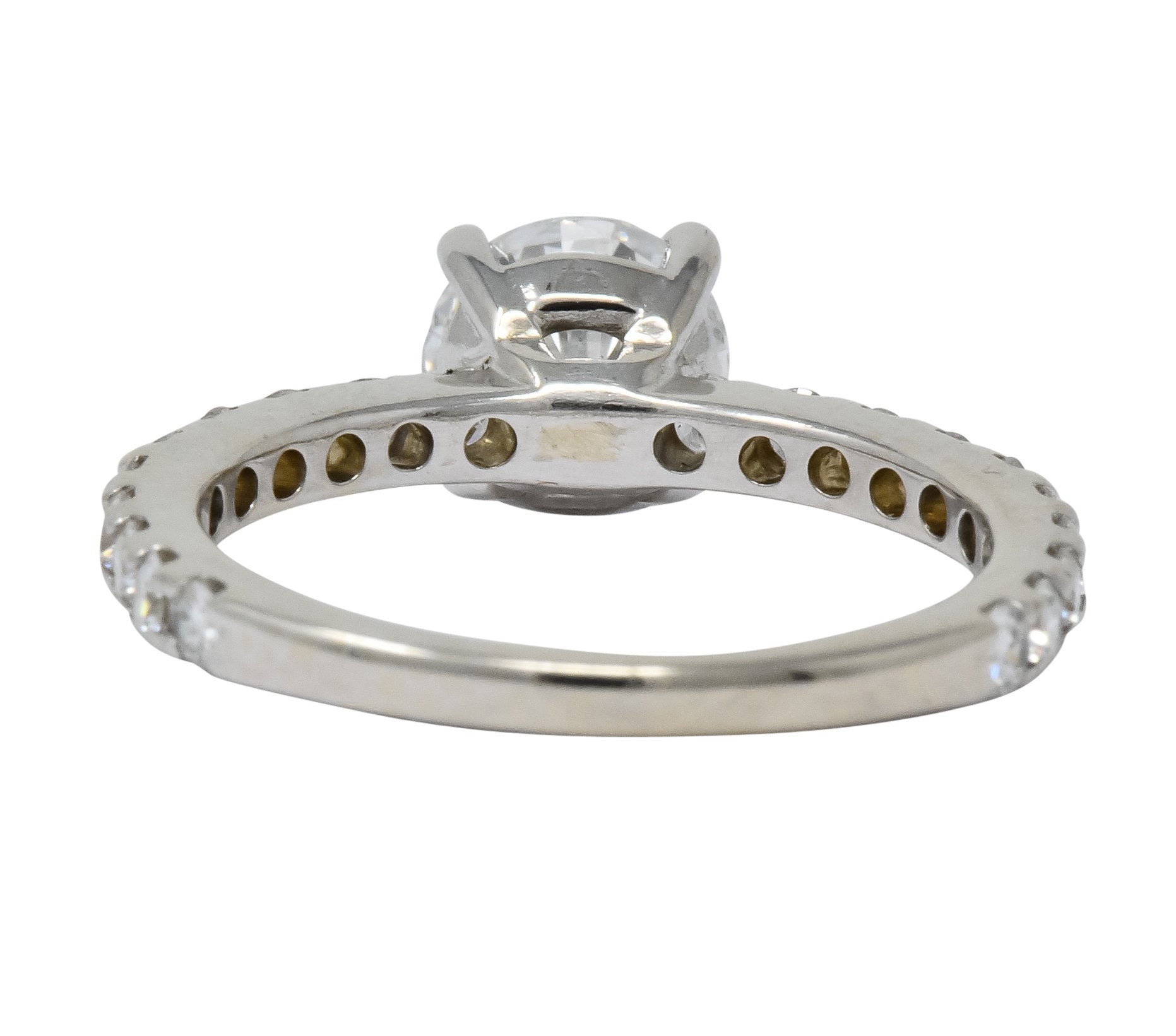 Contemporary 1.44 CTW Diamond 14 Karat White Gold Engagement Ring GIA - Wilson's Estate Jewelry