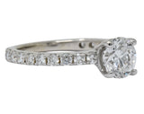 Contemporary 1.44 CTW Diamond 14 Karat White Gold Engagement Ring GIA - Wilson's Estate Jewelry