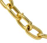 Contemporary 14 Karat Gold Oversized Oblong Chain Link Necklace - Wilson's Estate Jewelry