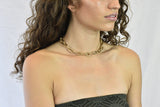 Contemporary 14 Karat Gold Oversized Oblong Chain Link Necklace - Wilson's Estate Jewelry