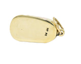 Contemporary 14 Karat Gold Pink Cream Enamel Saddle Shoe Charm Wilson's Estate Jewelry