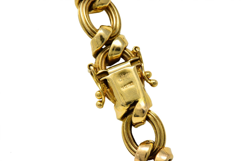 Contemporary 14 Karat Yellow Gold Twisted Link Long Chain Necklace - Wilson's Estate Jewelry