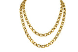 Contemporary 14 Karat Yellow Gold Twisted Link Long Chain Necklace - Wilson's Estate Jewelry