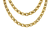 Contemporary 14 Karat Yellow Gold Twisted Link Long Chain Necklace - Wilson's Estate Jewelry