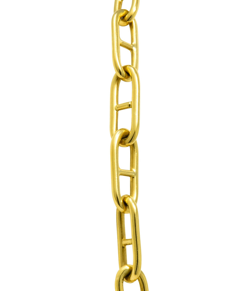 Contemporary 18 Karat Gold Oval Link Chain Necklace - Wilson's Estate Jewelry
