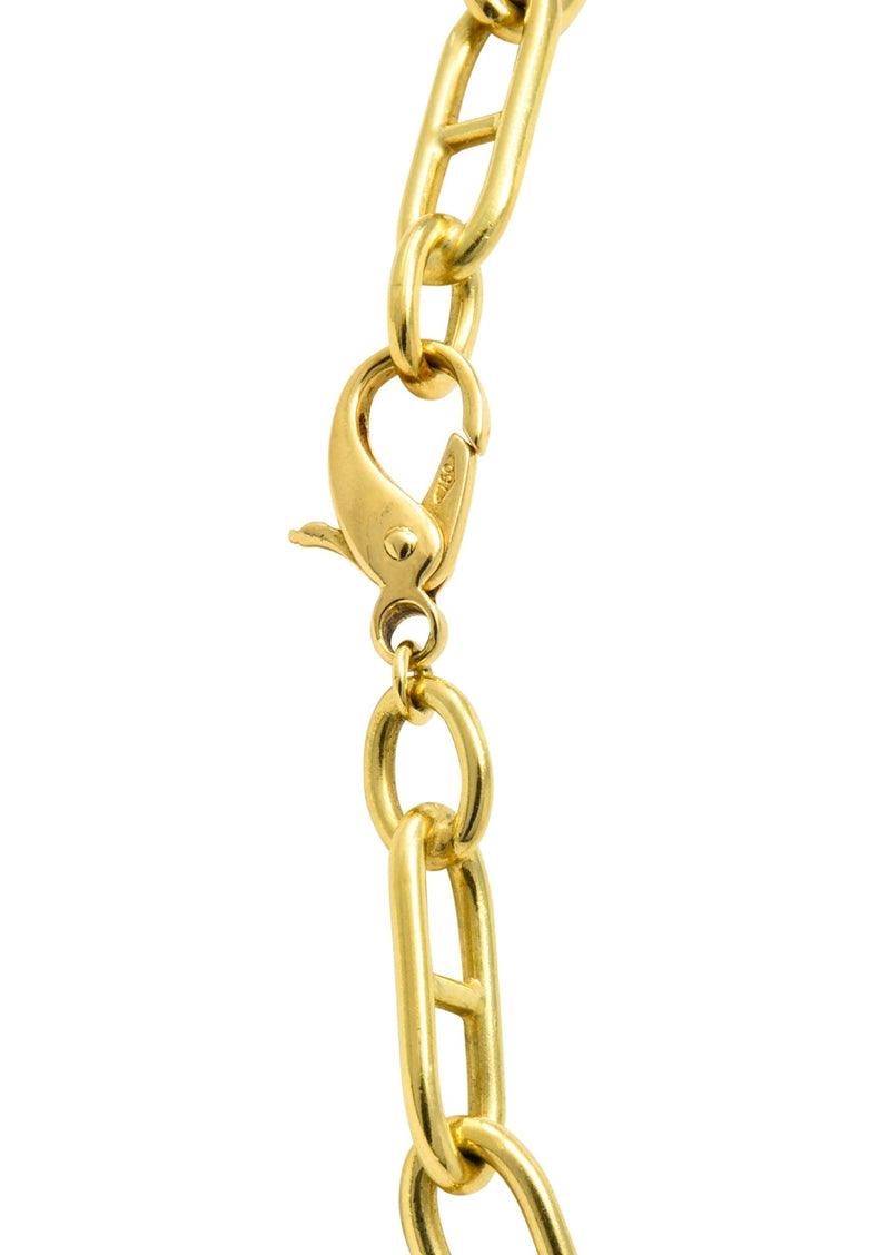 Contemporary 18 Karat Gold Oval Link Chain Necklace - Wilson's Estate Jewelry