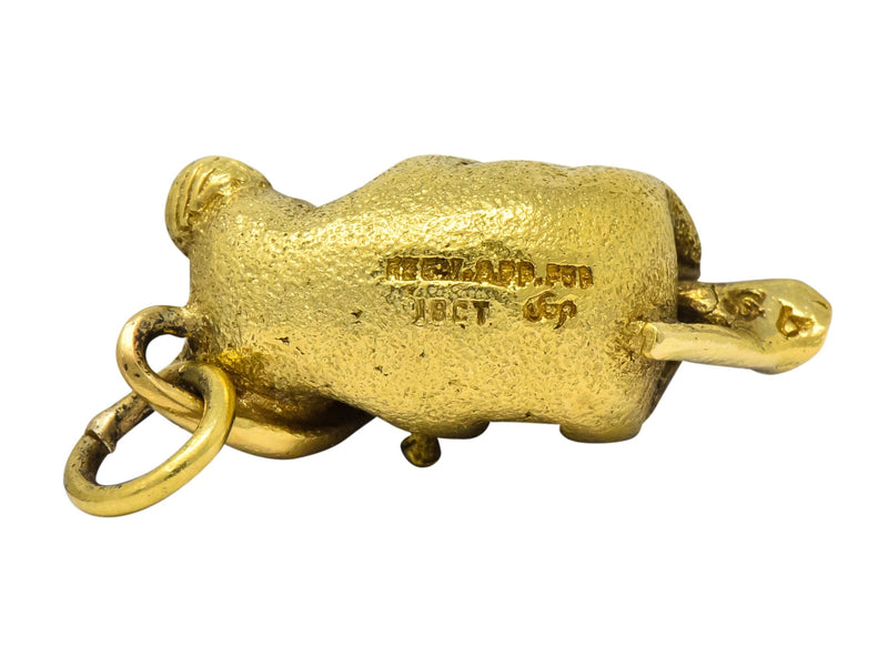 Contemporary 18 Karat Green Gold Realistic Koala Pendant Charm - Wilson's Estate Jewelry