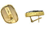 Contemporary 1980’s Bolder Opal 18 Karat Gold Earrings Wilson's Estate Jewelry