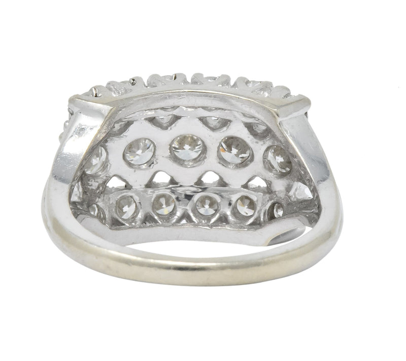 Contemporary 2.00 CTW Round Brilliant Diamond 14 Karat White Gold Cluster Ring - Wilson's Estate Jewelry