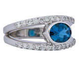 Contemporary 2.14 CTW Blue Topaz 14 Karat White Gold Fashion Ring - Wilson's Estate Jewelry