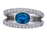 Contemporary 2.14 CTW Blue Topaz 14 Karat White Gold Fashion Ring - Wilson's Estate Jewelry