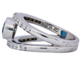 Contemporary 2.14 CTW Blue Topaz 14 Karat White Gold Fashion Ring - Wilson's Estate Jewelry