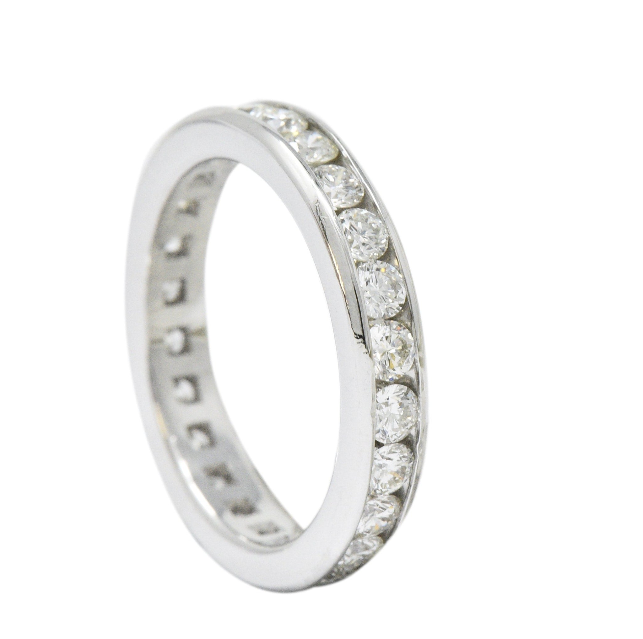 Contemporary 2.40 CTW Diamond Platinum Channel Eternity Band Ring Wilson's Estate Jewelry