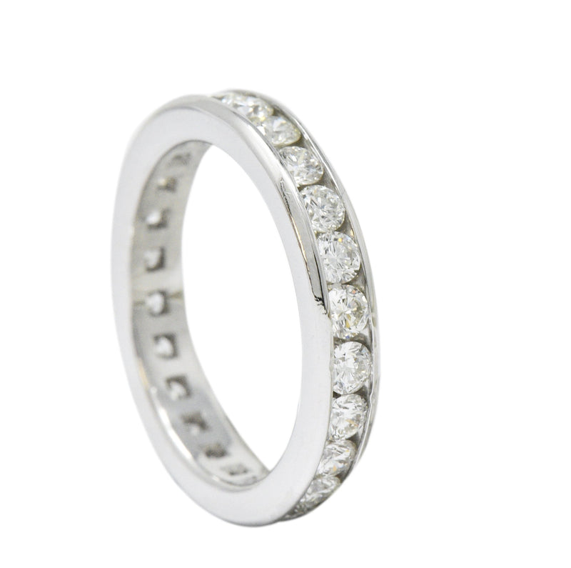 Contemporary 2.40 CTW Diamond Platinum Channel Eternity Band Ring Wilson's Estate Jewelry