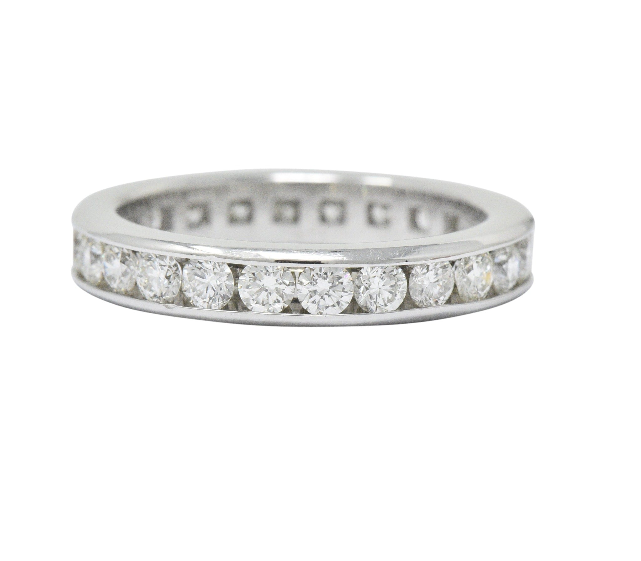 Contemporary 2.40 CTW Diamond Platinum Channel Eternity Band Ring Wilson's Estate Jewelry