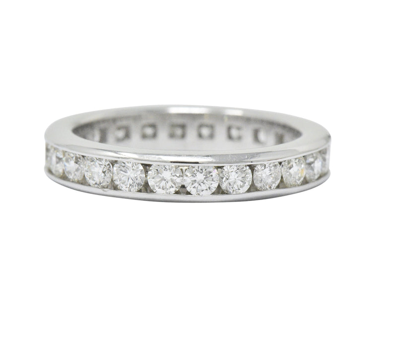 Contemporary 2.40 CTW Diamond Platinum Channel Eternity Band Ring Wilson's Estate Jewelry