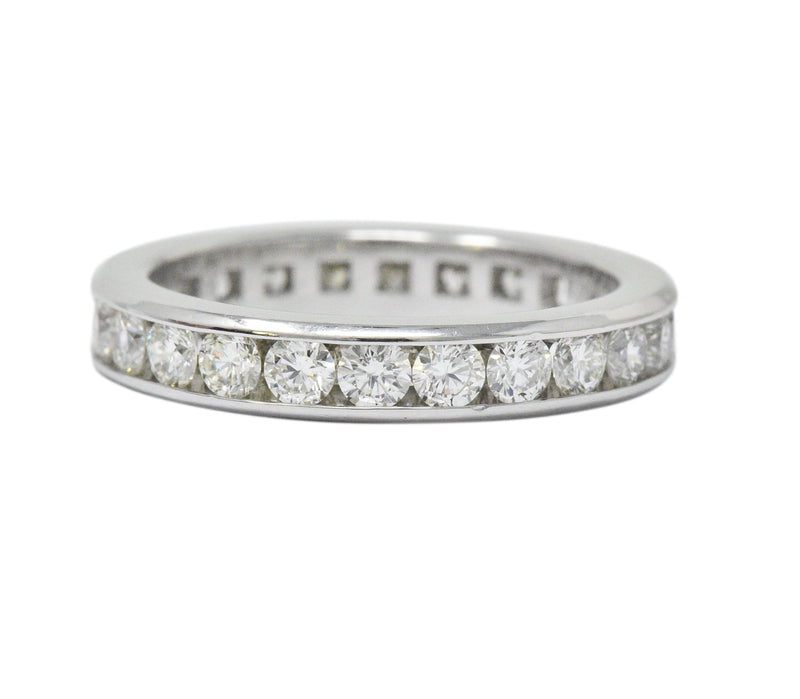 Contemporary 2.40 CTW Diamond Platinum Channel Eternity Band Ring Wilson's Estate Jewelry