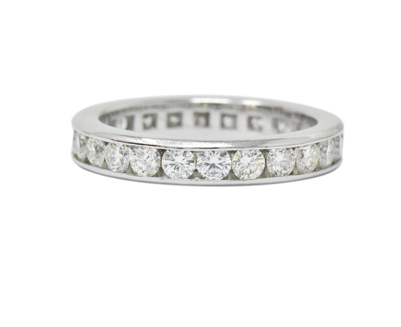 Contemporary 2.40 CTW Diamond Platinum Channel Eternity Band Ring Wilson's Estate Jewelry