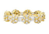 Contemporary 2.50 CTW Diamond 18 Karat Gold Cluster Eternity Band Ring - Wilson's Estate Jewelry