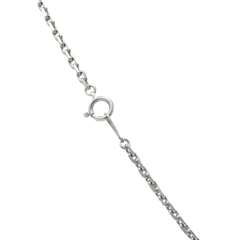 Contemporary 2.69 CTW Diamond 18 Karat White Gold Cross Pendant Necklace Wilson's Estate Jewelry