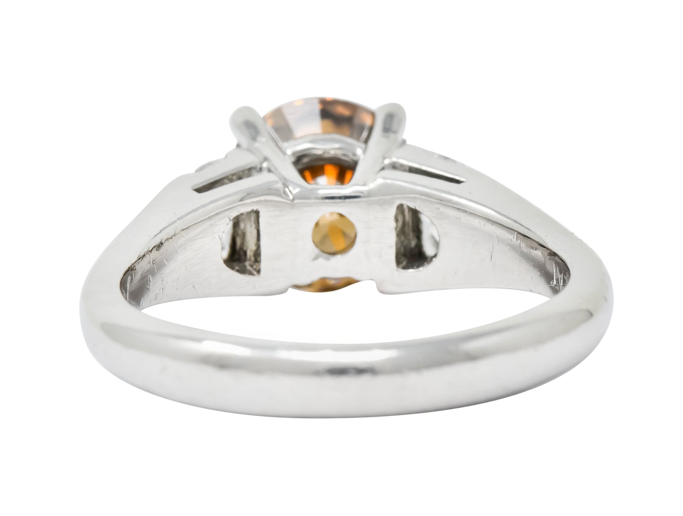 Contemporary 2.75 CTW Fancy Colored Diamond Platinum Engagement Ring GIA - Wilson's Estate Jewelry