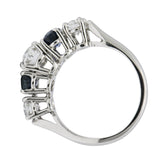 Contemporary 2.90 CTW Diamond Sapphire And Platinum Ring GIA Wilson's Estate Jewelry