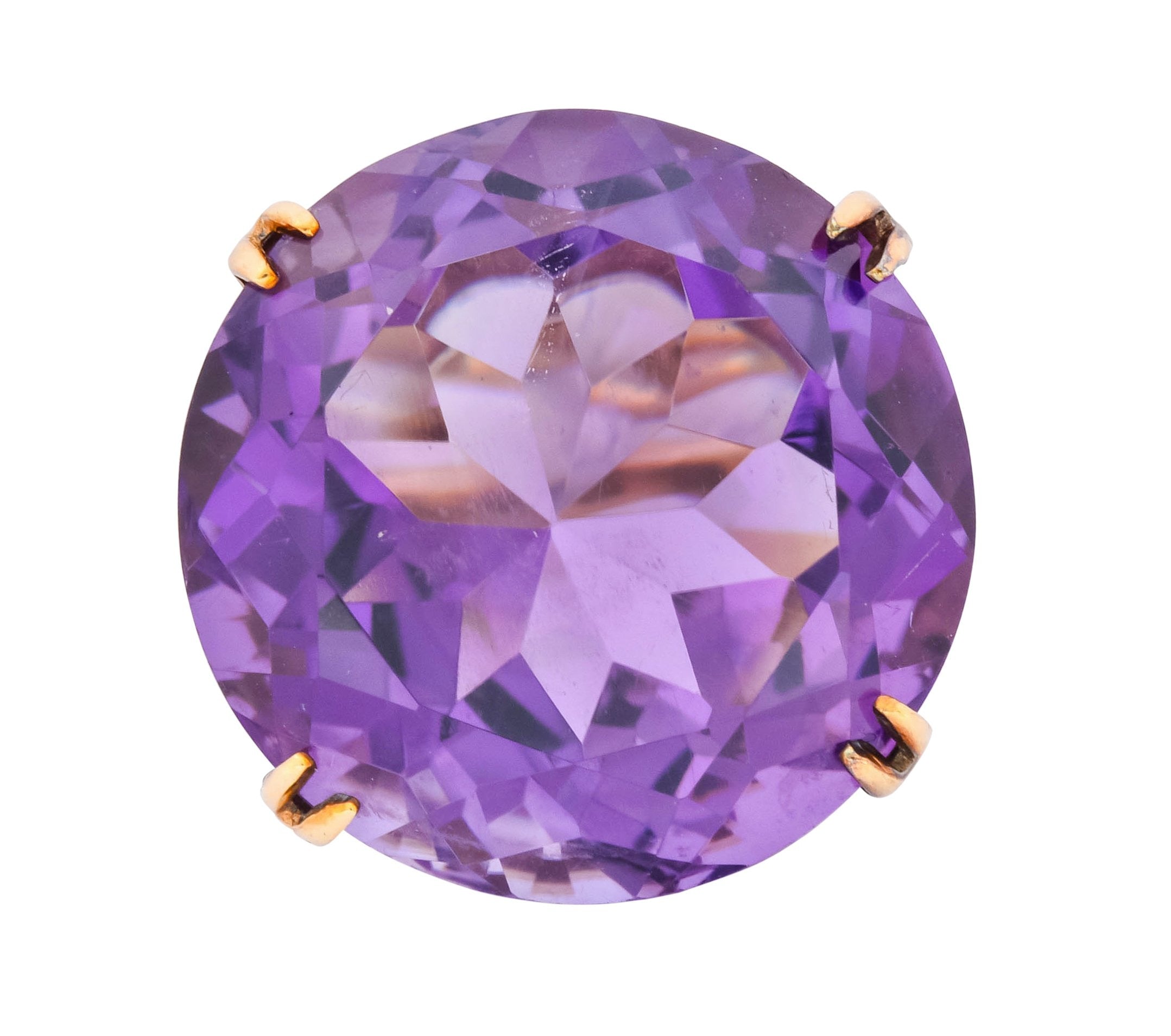 Contemporary 40.82 CTW Amethyst 14 Karat Gold Cocktail Ring - Wilson's Estate Jewelry
