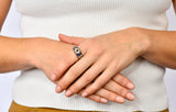 Contemporary 5.06 CTW Sapphire Diamond 18 Karat Gold Bombay Floral Band Ring - Wilson's Estate Jewelry