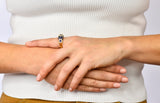 Contemporary 5.06 CTW Sapphire Diamond 18 Karat Gold Bombay Floral Band Ring - Wilson's Estate Jewelry