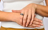 Contemporary 5.06 CTW Sapphire Diamond 18 Karat Gold Bombay Floral Band Ring - Wilson's Estate Jewelry