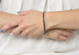 Vintage 9.15 CTW Sapphire 18 Karat White Gold Line Bracelet - Wilson's Estate Jewelry