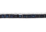 Vintage 9.15 CTW Sapphire 18 Karat White Gold Line Bracelet - Wilson's Estate Jewelry
