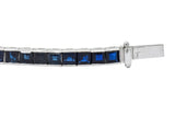 Vintage 9.15 CTW Sapphire 18 Karat White Gold Line Bracelet - Wilson's Estate Jewelry