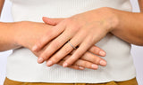 Contemporary Checkerboard French Cut Diamond 14 Karat White Gold Floral Band Ring - Wilson's Estate Jewelry