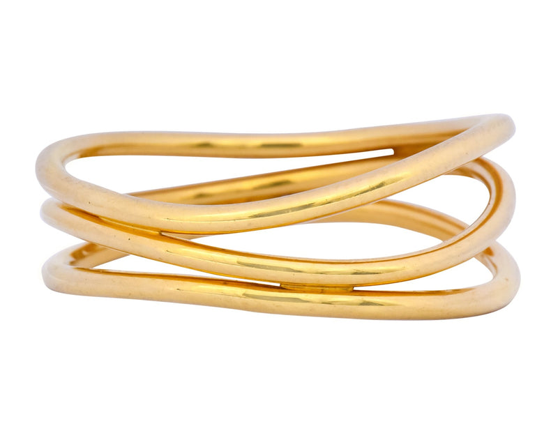 Contemporary Elsa Peretti Tiffany & Co. 18 Karat Gold Wave Band Ring - Wilson's Estate Jewelry