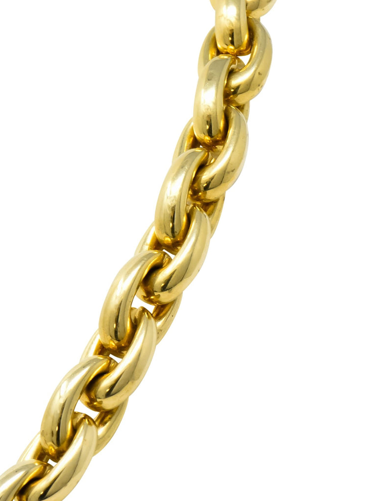 Contemporary Italian 14 Karat Yellow Gold Mariner Link Necklace - Wilson's Estate Jewelry