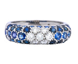 Contemporary Italian 3.85 CTW Diamond Sapphire 18 Karat White Gold Ring - Wilson's Estate Jewelry