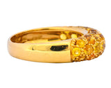 Contemporary Italian 3.85 CTW Diamond Yellow Sapphire 18 Karat Gold Ring - Wilson's Estate Jewelry