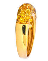 Contemporary Italian 3.85 CTW Diamond Yellow Sapphire 18 Karat Gold Ring - Wilson's Estate Jewelry
